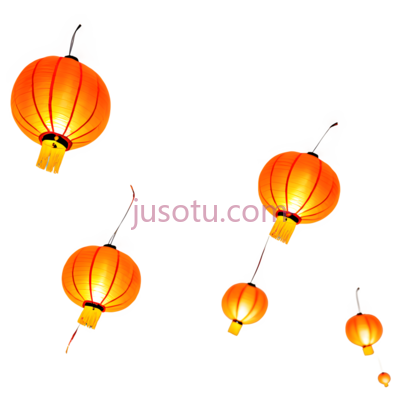灯笼,中式,橙色, PNG