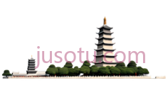 塔,多层宝塔式建筑,白色PNG