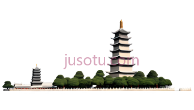 塔,多层宝塔式建筑,白色, PNG