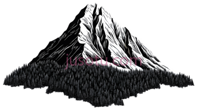 大山,森林, PNG