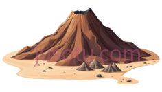 沙漠,火山PNG