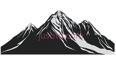 山峰,线条画,白色, PNG