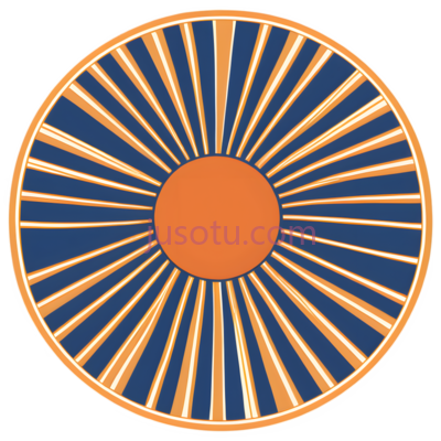 太阳,放射状线条,橙色,蓝色, PNG