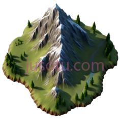 岛屿,3D,绿色, 白色, 褐色PNG