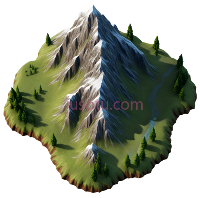 岛屿,3D,绿色, 白色, 褐色, PNG