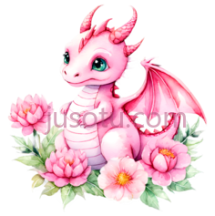 龙,卡通,粉色PNG