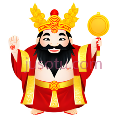 财神爷,卡通,红色,黄色PNG