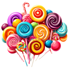 棒棒糖,卡通,红色,粉色,紫色,蓝色,黄色PNG