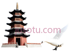 塔,中式建筑,红色,黑色PNG