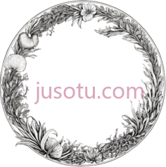 花环,线条,白色PNG