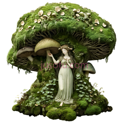 蘑菇树,幻想,绿色, PNG