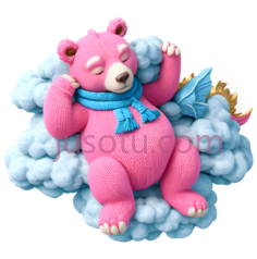 卡通熊,可爱,粉色PNG