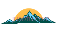 山脉,插画,蓝色,黄色PNG