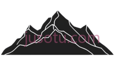 山峰,线条勾勒,白色PNG