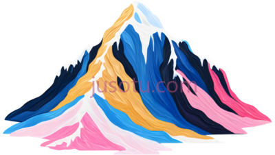 山,抽象,蓝色,粉色,黄色,白色, PNG