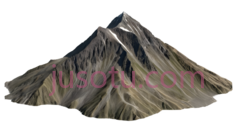 山峰,3D渲染,灰色,白色PNG