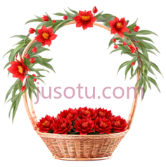花篮,手工艺,红色PNG