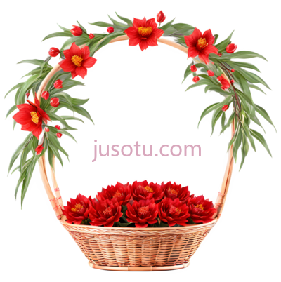 花篮,手工艺,红色, PNG