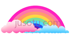 彩虹,卡通,红色,橙色,黄色,绿色,蓝色,紫色PNG