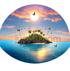 岛屿,插画,绿色,蓝色PNG