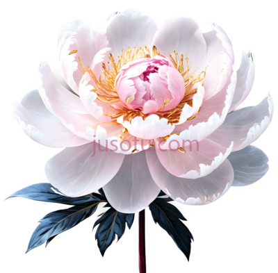 牡丹,插画,粉色, PNG
