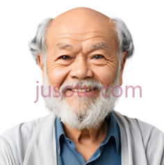 老人,休闲,白色,灰色,蓝色PNG