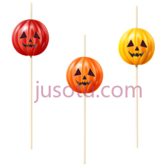 南瓜棒棒糖,卡通,黄色PNG