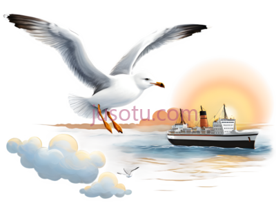 海鸥,卡通,白色, PNG