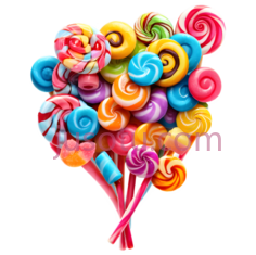 糖果,卡通,蓝色,黄色,粉色,绿色,橙色PNG