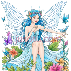 精灵,卡通,蓝色PNG