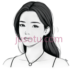 女性,插画,黑白PNG