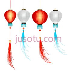 灯笼,中式,红色,白色PNG