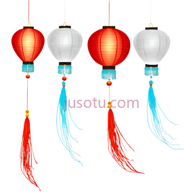 灯笼,中式,红色,白色, PNG