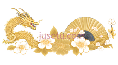 龙,刺绣,金色, PNG