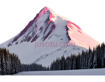 雪山,自然风光,白色,粉色, PNG