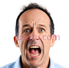 男人,惊恐的表情,蓝色衬衫PNG