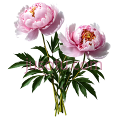 牡丹,插画,粉色, PNG