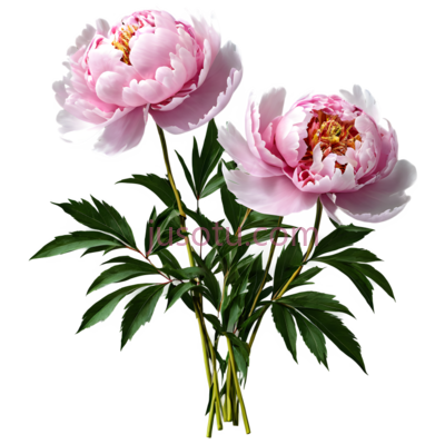 牡丹,插画,粉色, PNG