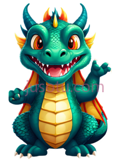 龙,卡通,绿色, 黄色, 红色PNG