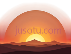 日落,插画,橙色,黄色,黑色PNG