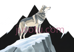 狼,卡通,灰色PNG