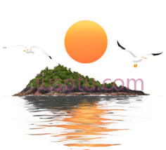 岛屿,插画,绿色PNG