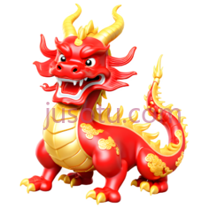 龙,卡通,红色,黄色PNG