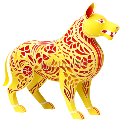 羊,中国风,黄色, PNG