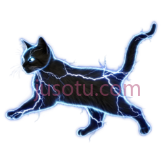 猫,闪电状发光,蓝色, PNG