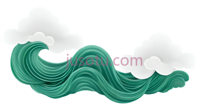 波浪,卡通,绿色, PNG