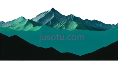 山脉,3D建模,蓝色, PNG