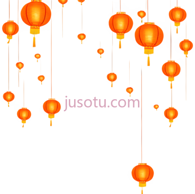 灯笼,中国风,橙色, PNG
