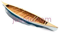 独木舟,现代3D,白色,棕色PNG