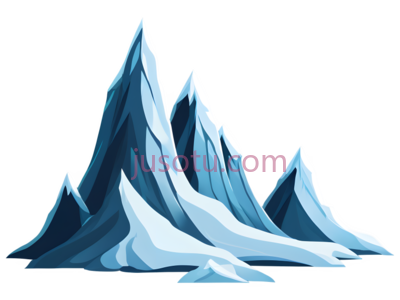 冰山,卡通,蓝色, PNG